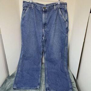 Carhartt Jeans Mens 38x30 Blue B13DST Carpenter Work Pants Loose Fit Y2K